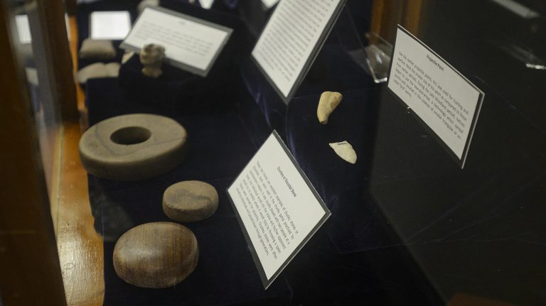 The artifacts, which span 10,000 years of native life in Mississippi, will be available for viewing throughout the summer. Photo by Marlee Crawford/Ole Miss