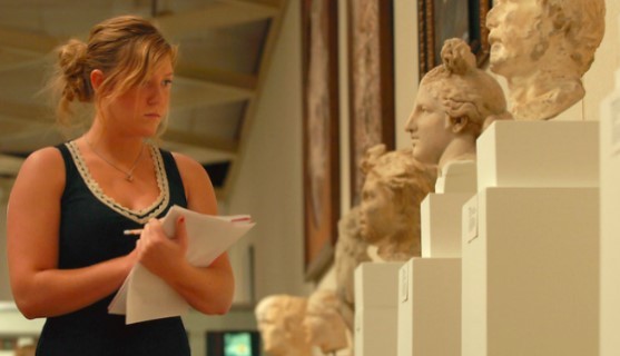 Classics student in museum